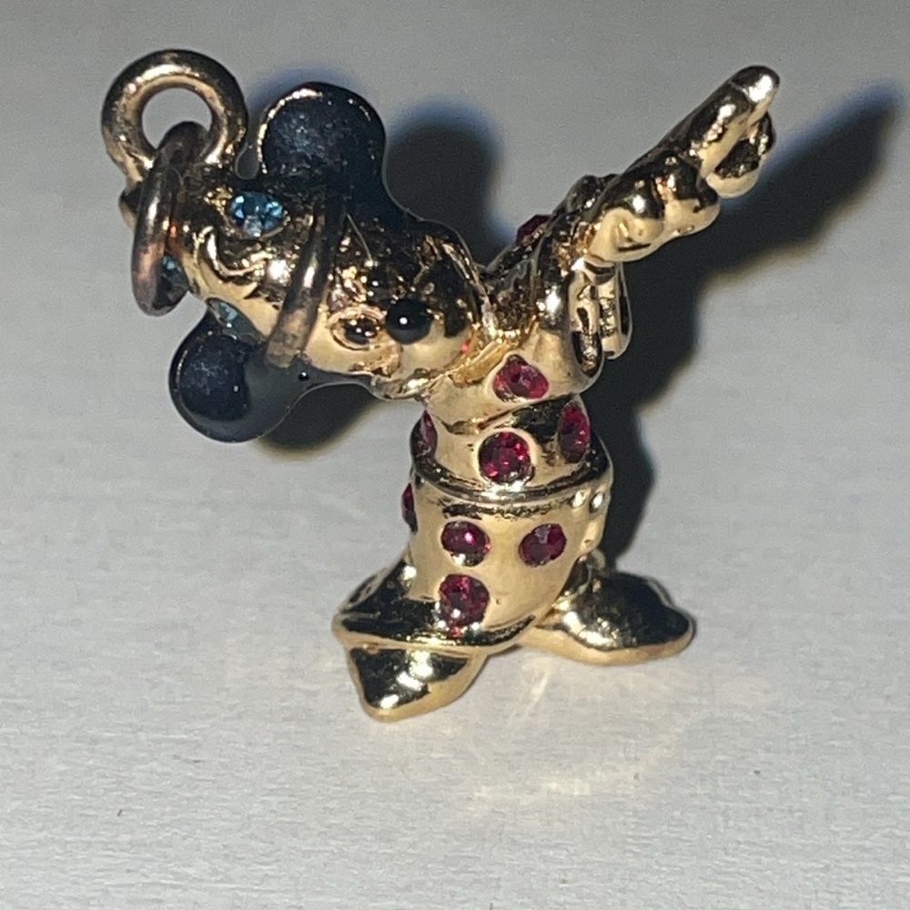 Walt Disney Sorcerer Mickey Gold Plated Sterling Silver Charm Limited Edition